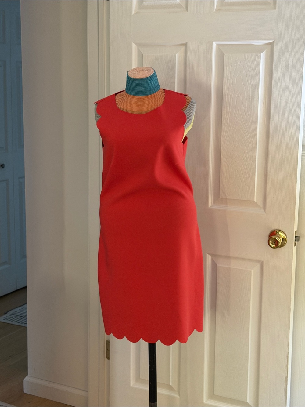 J. Crew Sleeveless Scallop-Hem Sheath Dress